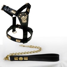 STAFFY LEATHER DOG HARNESS W/O