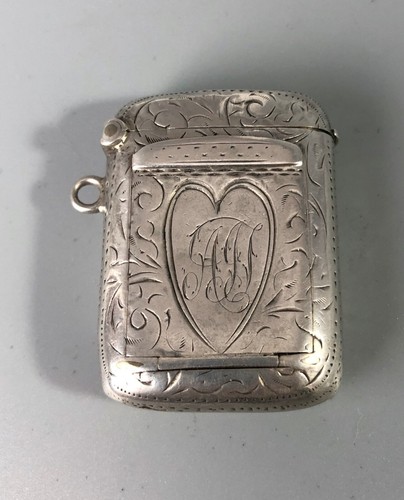 Edwardian silver vesta stamp - vesta,