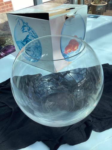 Clear glass fish bowl - glass,