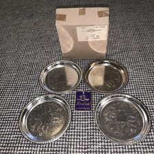 vintage  Silver Plated Coasters Set of 4, Sealed and Boxed New