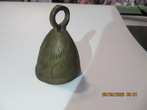 Vintage etched brass tapered - etched,