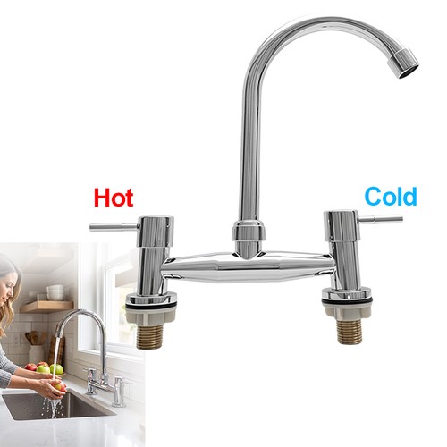 Dual lever chrome kitchen sink - lever,