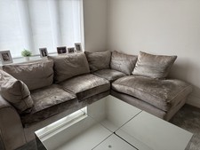 CONTEMPORARY BESPOKE MADE CORNER SOFA SUITE IN GOOD USED CONDITION