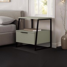 Ash Green 1 Door Bedside Table