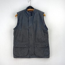 Barbour Westmorland Wax Gilet Mens Medium Blue Vintage Shooting Waistcoat Vest