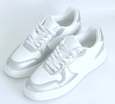 Tu Sainsburys Ladies White Trainers Womens Uk Size 6 Lace Up Sneakers New