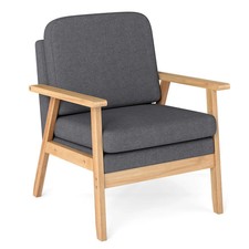 Grey Upholstered Armchair with