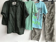 Boys clothes bundle 8-9 years rainmac Bluezoo GAP tops cargo trousers VGC