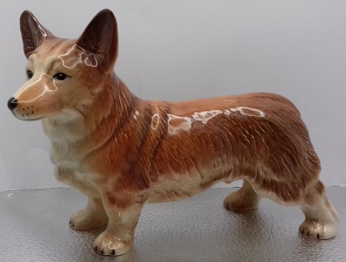 Vintage ceramic brown - brown, corgi