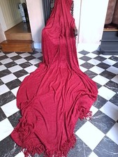 Debenhams Burgundy Fringed Throw 225cm X 312cms