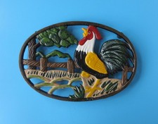 CAST IRON TRIVET WITH COCKEREL