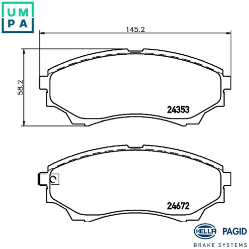 Brake pad set disc - set, 8db