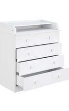 Shefa Kids 800 Baby Changing Unit White Chest of Drawers with Changing Mat 
