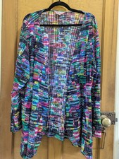 Michele Hope 26/28 Edge To Edge Long Line Over Top/Jacket Multi Coloured Lace L