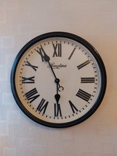 Hometime Large 50cm Black Metal Station Wall Clock.