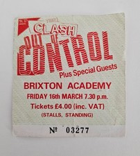 THE CLASH - OUT OF CONTROL-Ticket Stub-16/03/1984-BRIXTON ACADEMY-IN VGC