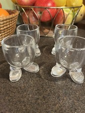 Set of 4 Clear Glass Vintage