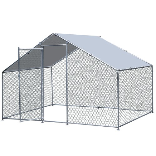 Metal chicken coop run with - chicken,