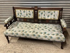 Lovely Edwardian Inlaid Two Seater Mahogany Sofa Chair - Requires Reupholstery