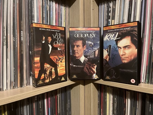 James bond signed vhs bundle - james,