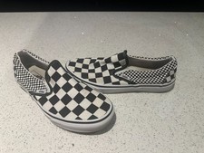 Vans UK 8 checkerboard slip on