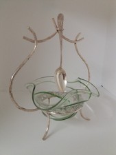 STUART GLASS SUGAR BOWL w/