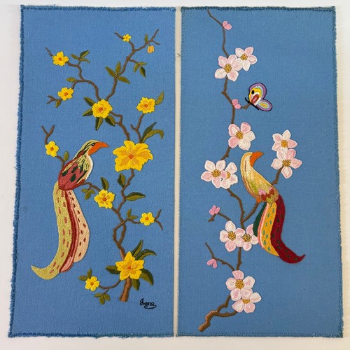 Vintage crewel work - , embroidery