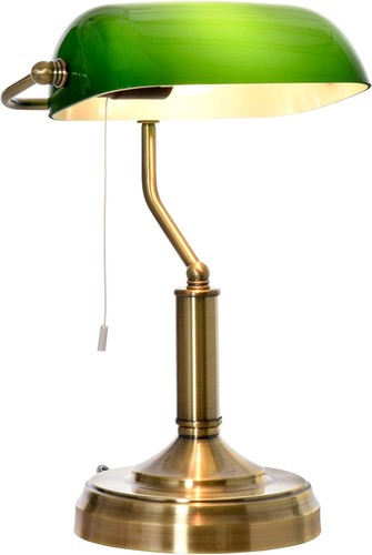 Bankers desk lamp green glass - bankers,