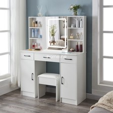 White Dressing Table With LED