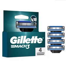 Gillette Mach3 4 x Cartridges Refill Pack  Razors Shaver for Men 100%