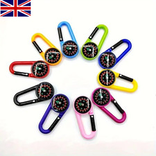 Outdoor Keychain Mini Compass Mountaineering Key Buckle Key Ring Snap Hook UK