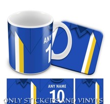 Cardiff City Personalised Football Mug And Glass Coaster Bluebirds Gift Set