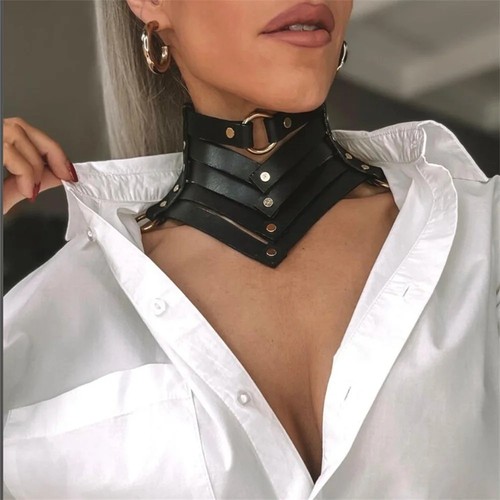 Black gothic punk leather - gothic,