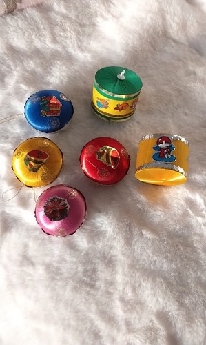 Vintage silk spun baubles - vintage,