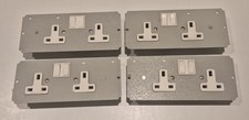 4 x Burland Double 13 Amp Metal Floorbox Sockets