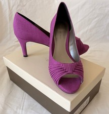 Jacques Vert UK 7 EU40 Peep Toe Fuchsia Purple Court Heels - Z26