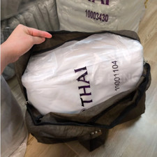 Thai Airways Royal First Class bedding seat topper In TG  Service bag (Rare)