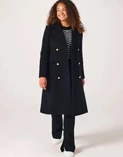 Helene Berman Double Breasted Classic Style Coat. Black. Size 20. BNWT. RRP £190