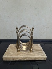 Vintage Art Deco Style Marble/ Onyx  Letter Mail  Rack Desk Organiser 