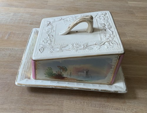 Large antique cheese dish - large,