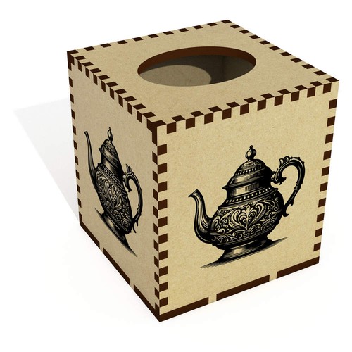 Square fancy teapot - teapot', wooden