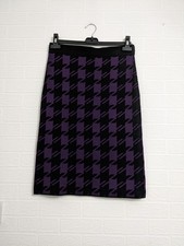 Artigiano Wool Knitted Skirt Size M Purple Black Winter