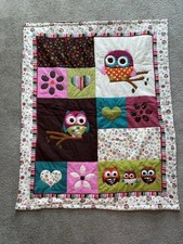 Handmade Beautiful Childs Quilt/ Playmat/Nursing Chair Throw - Owl Designs