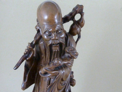 Large chinese carved hardwood - large,