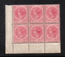 CEYLON 1884 4c *** M N H CORNER BLOCK of SIX ***