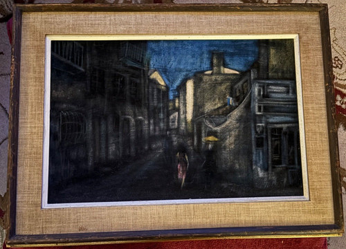 Vintage painting black - on,