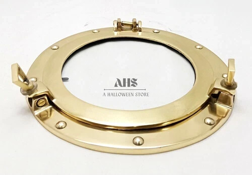 Brass finish porthole - brass, nautical