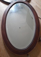Large Over Mantle  Victorian Style  Oval Parlour Mirror    84cm  x  58cm