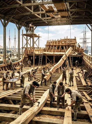 Victory during building - during,