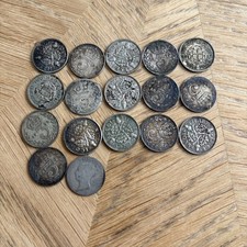 Sixpence silver coins - 18,